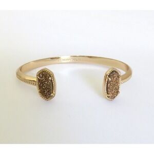 Kendra Scott Elton Gold Tone Drusy‎ Cuff Bracelet